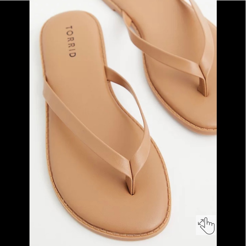 TORRID SUNNIE - LIGHT BROWN FAUX LEATHER FLIP FLOP (WW)